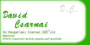 david csarnai business card